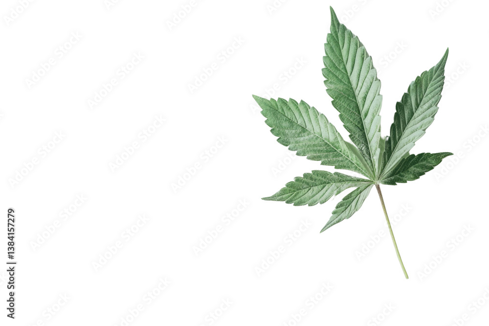 Fototapeta premium green cannabis leaf isolated on white background PNG