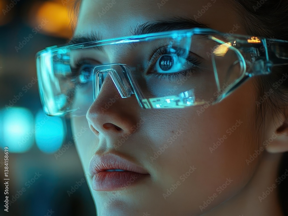 A young professional attending a meeting via a holographic display in a hightech office, Holographic Tech, Futuristic and immersive A young professional attending a meeting via a holographic display in a hightech office, Holographic Tech, Futuristic and immersive