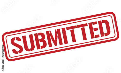 SUBMITTED red stamp text vector, rubber stamp