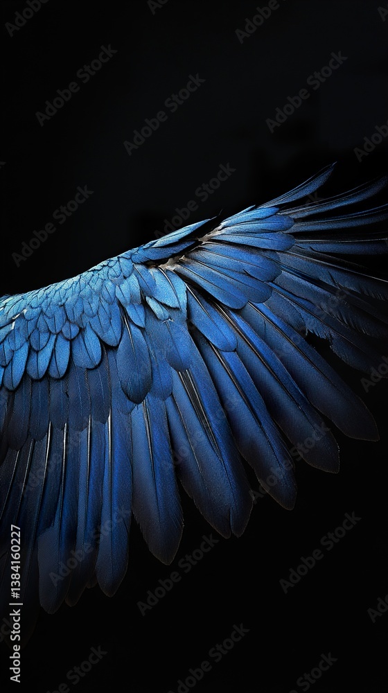 Obraz premium Majestic Blue Bird Wing: Close-up Photography