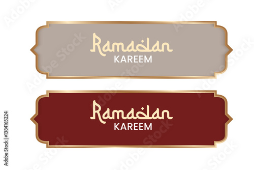 Arabic luxury golden border. Isolated collection Ramadan design element.