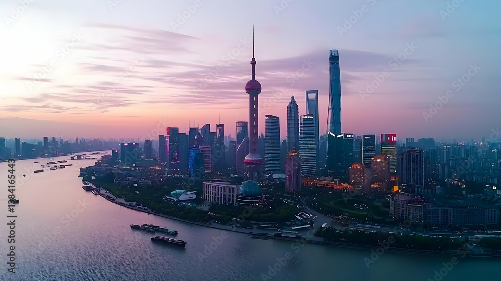 Sunrise Over Shanghai Skyline Sunrise Over Shanghai Skyline
