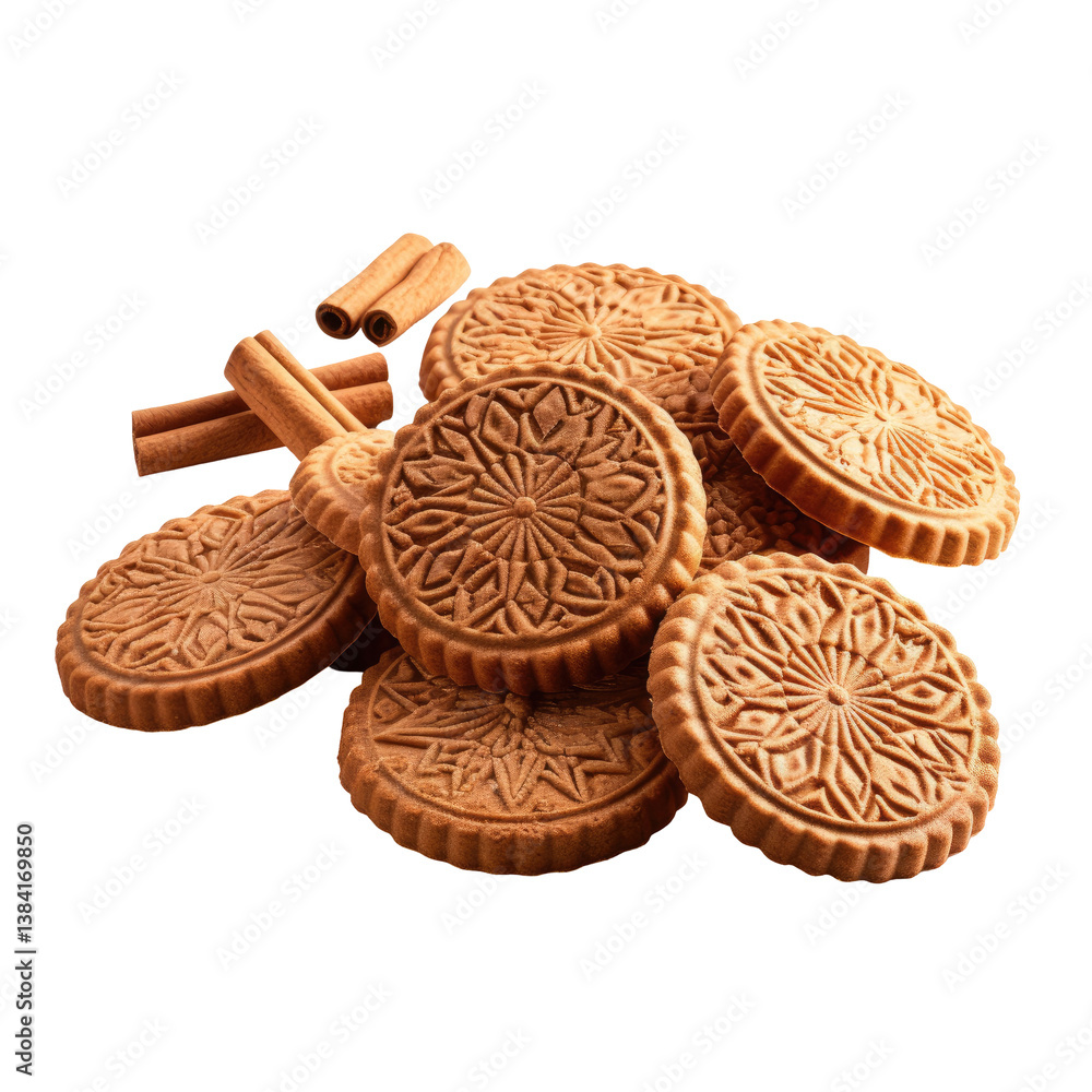 Belgian Speculoos Cookies on transparent background Belgian Speculoos Cookies on transparent background