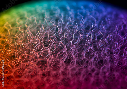 Rainbow Foam Bubbles Macro Abstract Colorful Texture Background