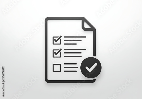 Task Completion Icon Checklist with Verified Checkmark