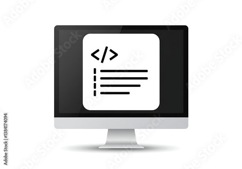 Code Development Black Coding Symbol on Computer Screen