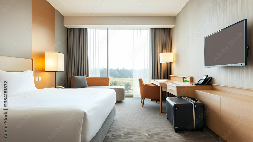 Fototapeta premium Modern Hotel Room With View