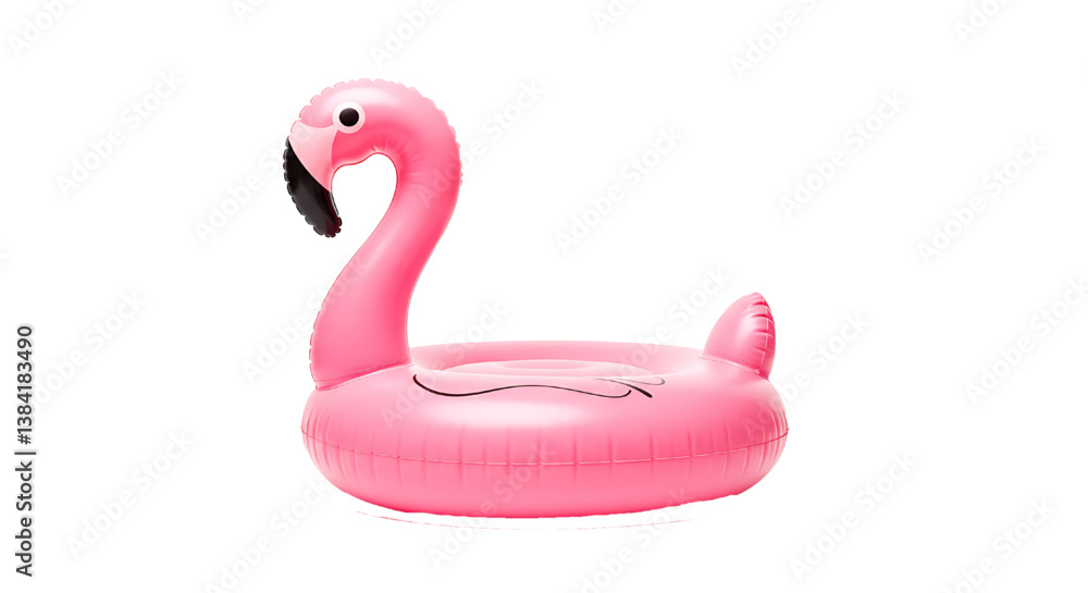 Pink pool inflatable flamingo for summer beach isolated on white background Pink pool inflatable flamingo for summer beach isolated on white background