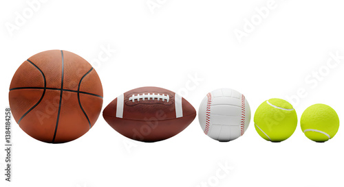 balls in sport isolated on white background 
