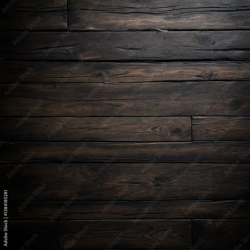 Fototapeta premium Dark wooden planks, rustic texture, horizontal boards