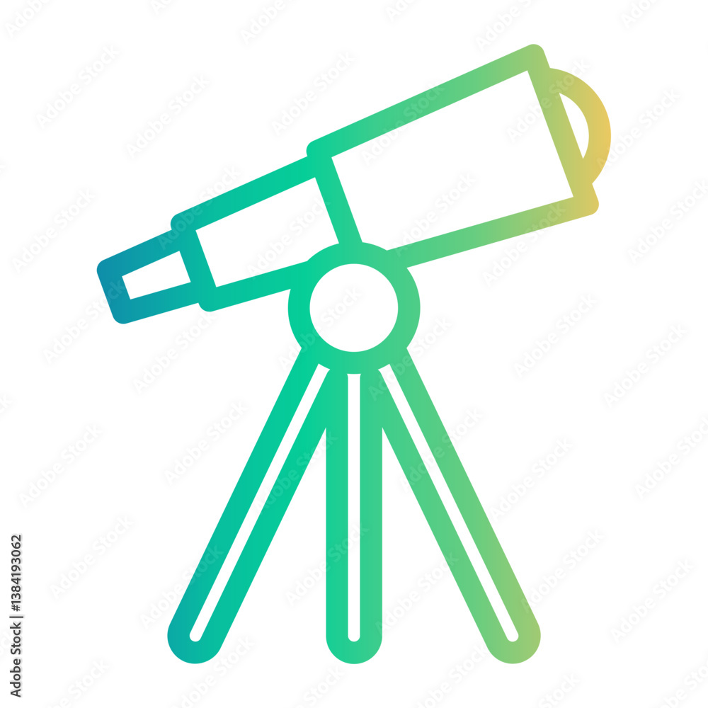 telescope Line Gradient Icon telescope Line Gradient Icon