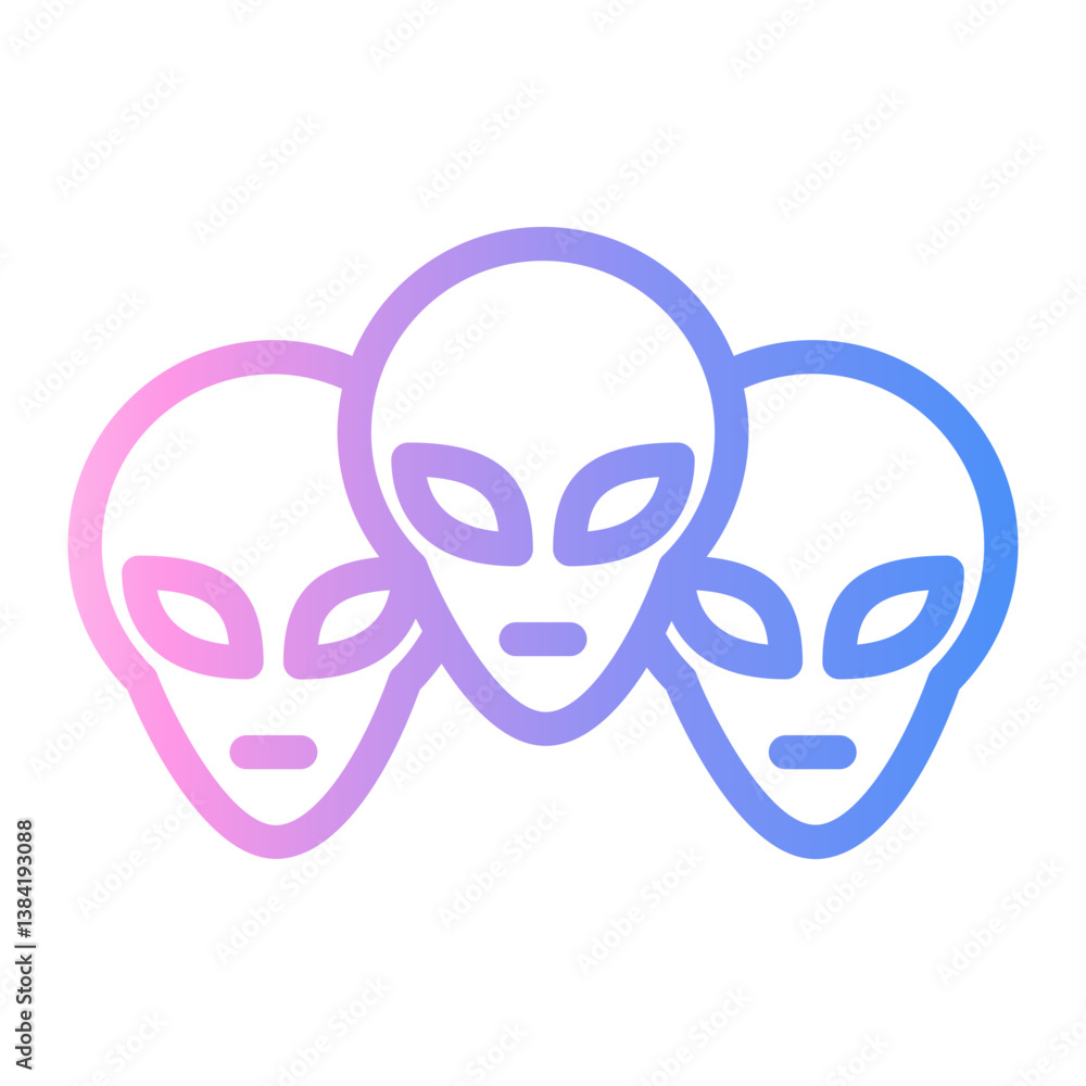 alien Line Gradient Icon alien Line Gradient Icon
