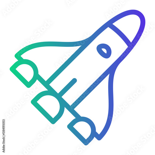 spaceship Line Gradient Icon