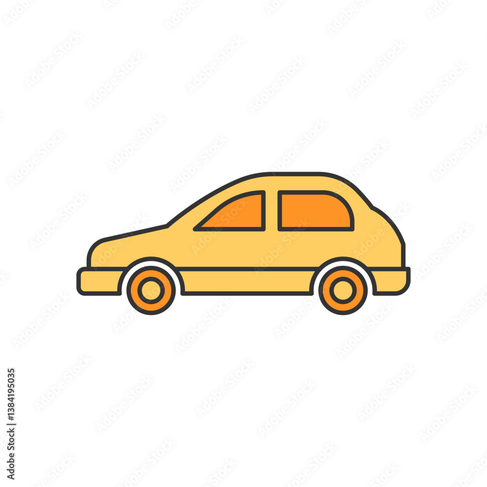 Fototapeta premium Car side View Icon isolated on white background