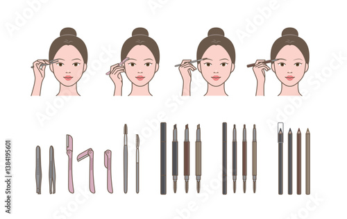Eyebrow(brow) tiding, shaping, drawing makeup(makeover) tutorial and tools
