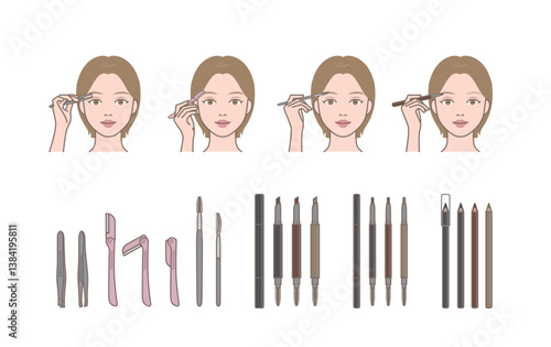 Eyebrow(brow) tiding, shaping, drawing makeup(makeover) tutorial and tools