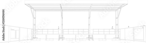 3D illustration of industrial project