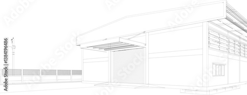 3D illustration of industrial project