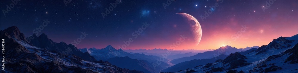 Deep space landscape with stars and planets, vast blackness, twinkling lights , cosmos, darkness, blackness Deep space landscape with stars and planets, vast blackness, twinkling lights , cosmos, darkness, blackness