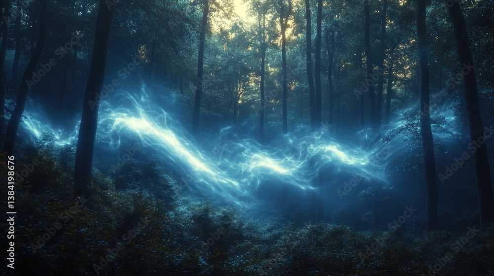 Mystical forest glows with ethereal energy Mystical forest glows with ethereal energy