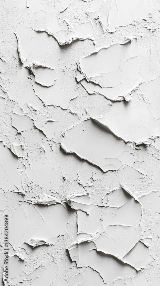 Naklejka premium Aged gray concrete wall texture shows a rough surface with a peeling paint pattern and cracked plaster