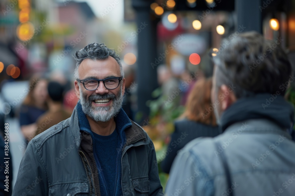Portrait of a handsome middle-aged man with gray hair and beard in the city. Portrait of a handsome middle-aged man with gray hair and beard in the city.