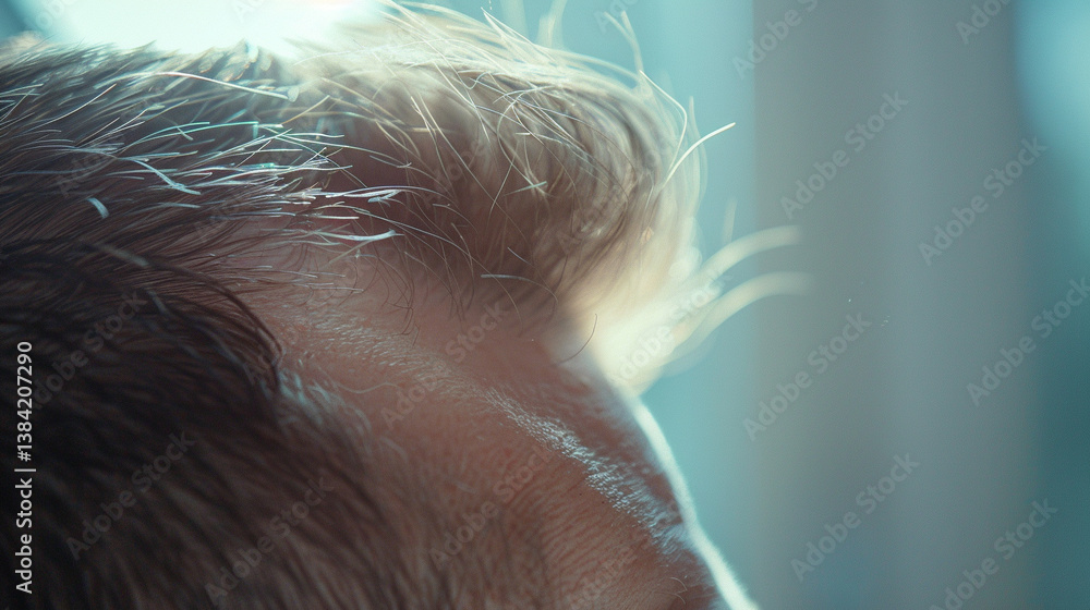 A man admiring his new hairline after a successful hair transplant. stock image, hd quality, natural look, blog post, fashion post. A man admiring his new hairline after a successful hair transplant. stock image, hd quality, natural look, blog post, fashion post.