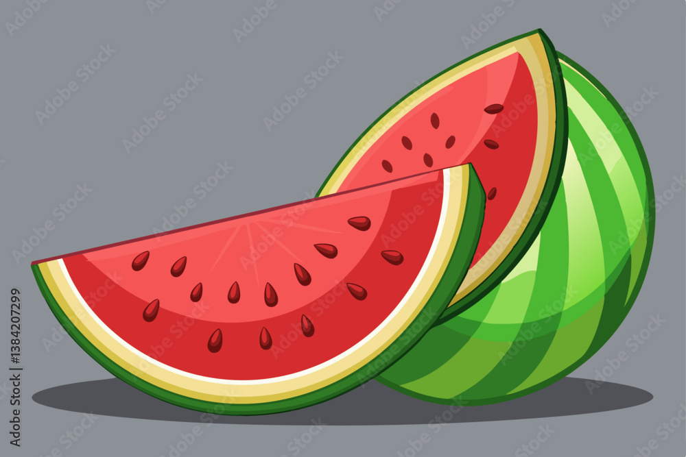 slice of watermelon with water drops slice of watermelon with water drops