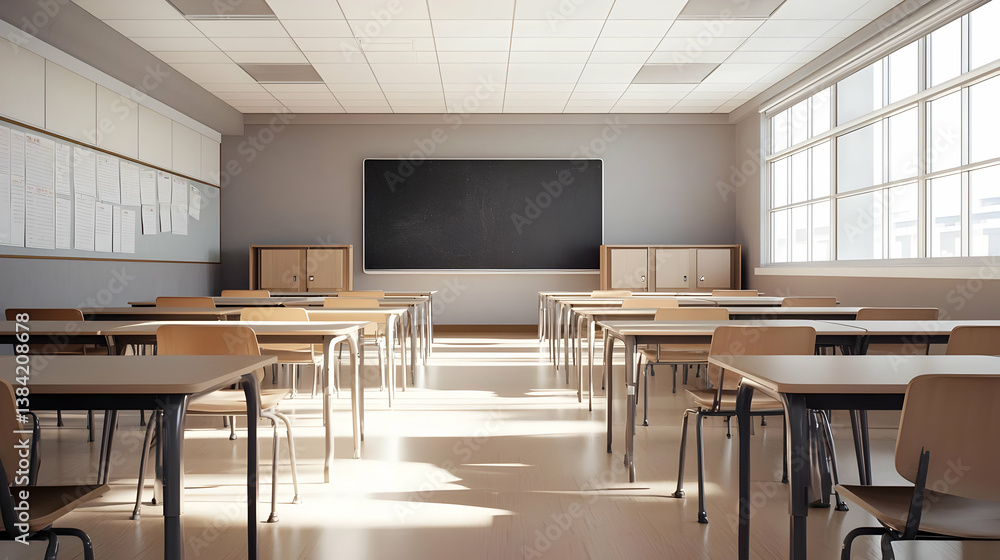 Empty Classroom With Sunlight Empty Classroom With Sunlight