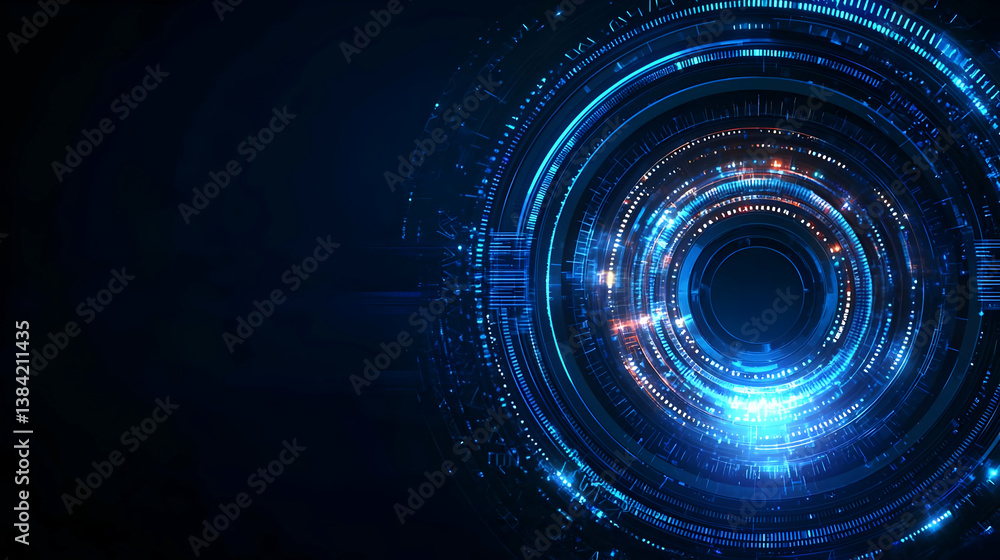 Abstract Glowing Blue Circle Design Abstract Glowing Blue Circle Design