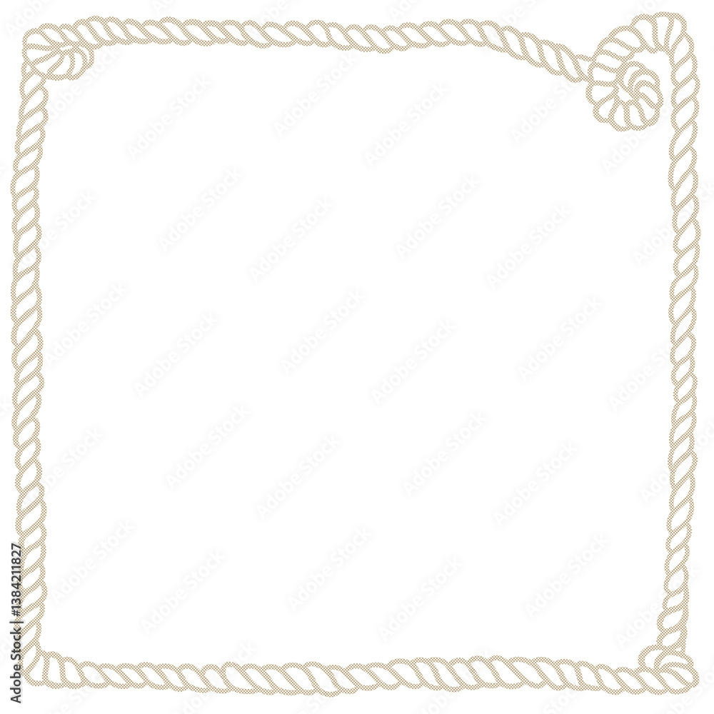 Obraz premium ベージュのねじれたロープフレーム