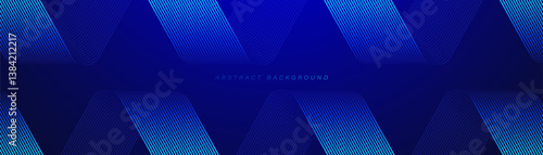 Blue abstract background. Geometric lines pattern. Modern shiny blue gradient lines. Futuristic technology graphic design. Suit for business, cover, header, wallpaper, website, corporate