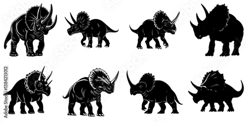 Triceratops Silhouette Collection Set