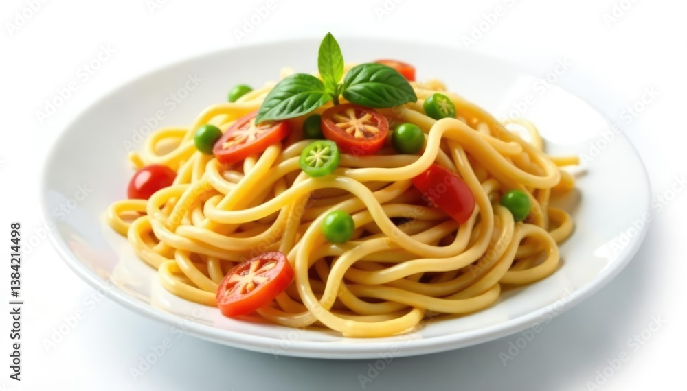 Stir-fried noodles with vegetables, white backdrop, sauce, stir-fry, chinese Stir-fried noodles with vegetables, white backdrop, sauce, stir-fry, chinese