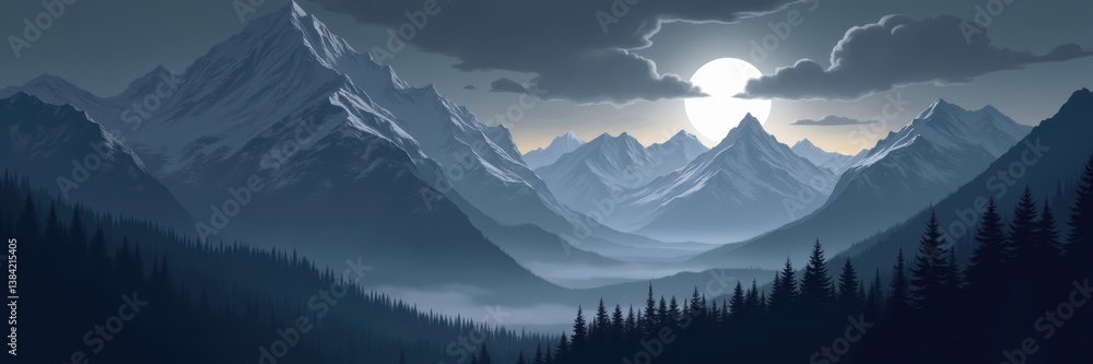 Obraz premium Serenity Amidst Majestic Mountain Landscape