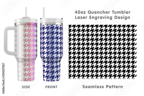 Seamless laser engraving design for 40oz tumbler. Fashion tileable pattern. Full tumbler wrap. Vector illustration.