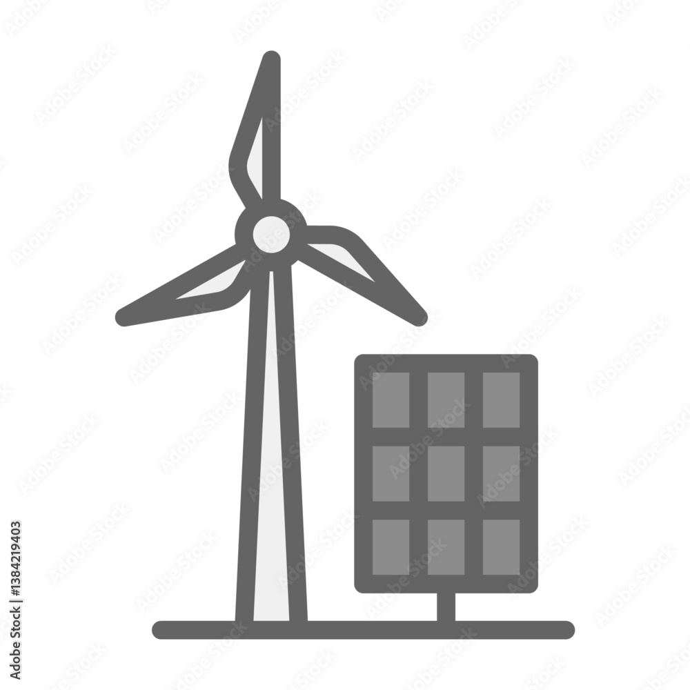 Green Energy filled outline icon. Green Energy color line illustration. Green Energy filled outline icon. Green Energy color line illustration.
