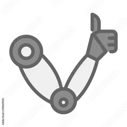 Bionic Hand filled outline icon. Bionic Hand color line illustration.