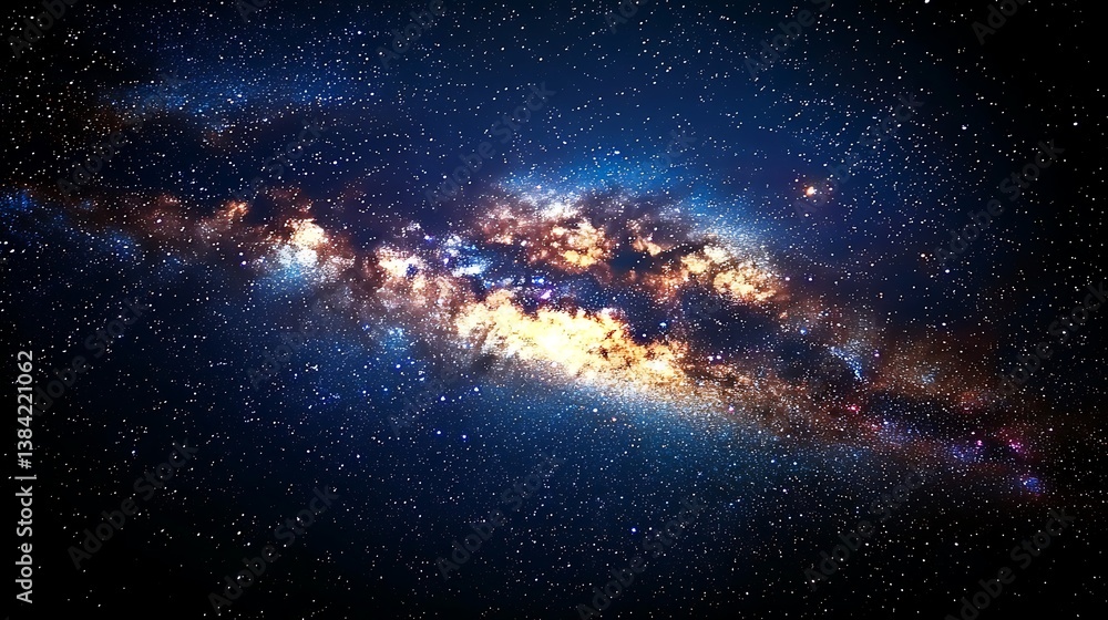 Fototapeta premium Cosmic Nebula Swirl Stars Galaxy Background