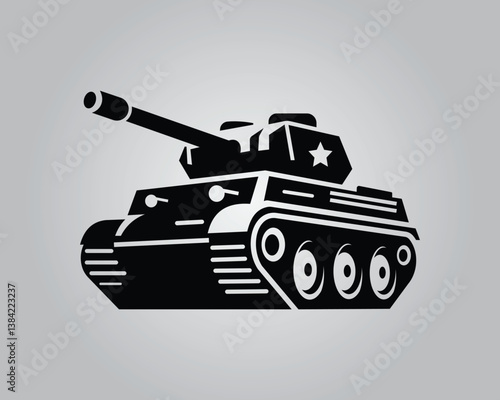 Illustration vector of Military tank icon, army tank war silhouette