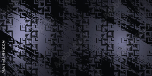 Gray abstract pattern background with black brush effect