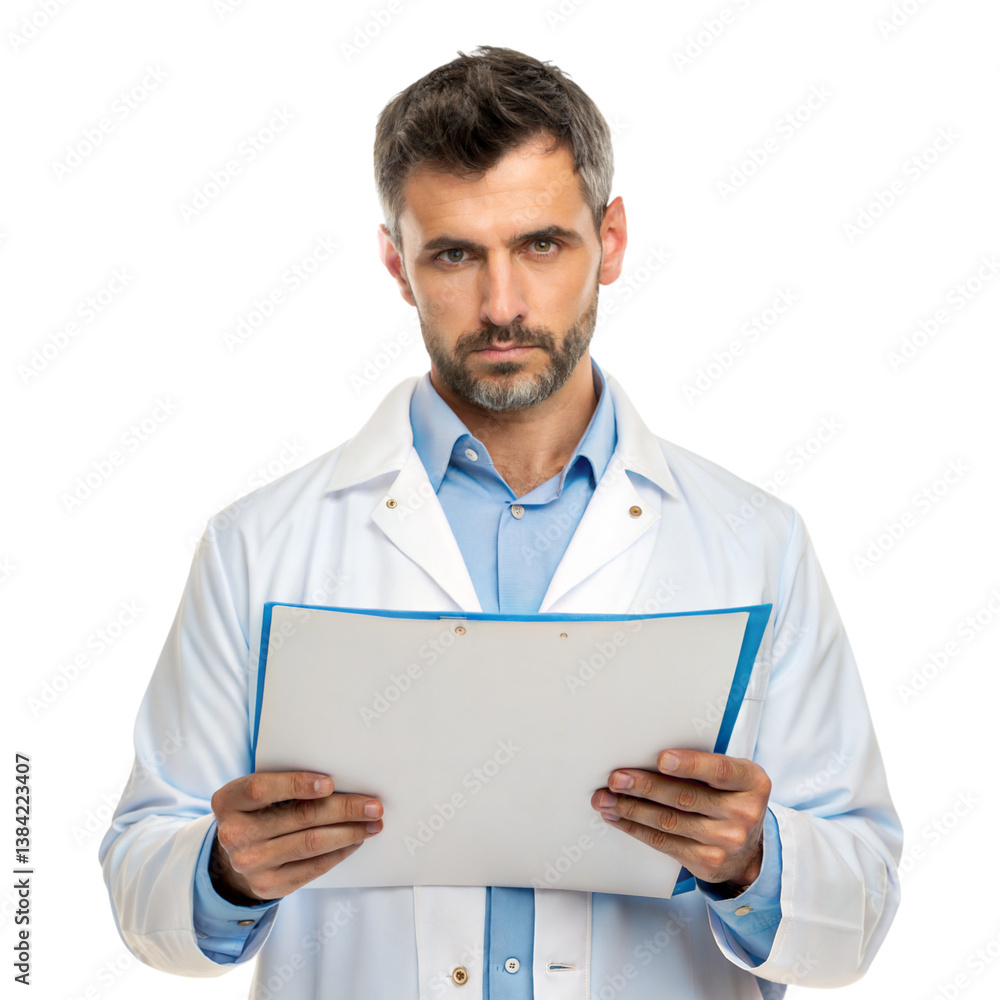 Male Medical Researcher Holding Document in 8K Resolution Photo Male Medical Researcher Holding Document in 8K Resolution Photo