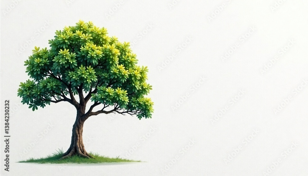 Single tree branch on white canvas with subtle texture, simple, canvas Single tree branch on white canvas with subtle texture, simple, canvas