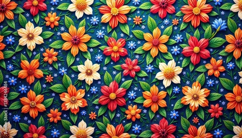 Wallpaper Mural Intricate floral pattern, repeating seamlessly , floral, nature Torontodigital.ca