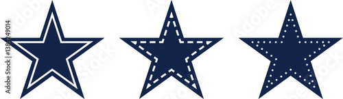 Star shape, geometric navy blue star icon, navy star symbol. USA Symbol.
