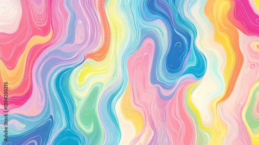 Vibrant, swirling abstract art with multicolored marble effect Vibrant, swirling abstract art with multicolored marble effect
