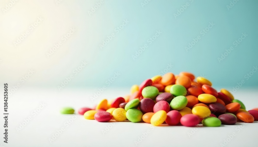 Pile of colorful candy and chips on white background, chips, junk food, donut Pile of colorful candy and chips on white background, chips, junk food, donut