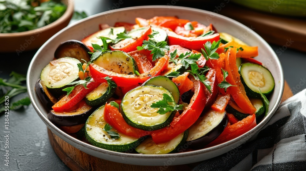 Vibrant Bowl of Fresh Vegetables Showcasing Nature's Bounty and Color Vibrant Bowl of Fresh Vegetables Showcasing Nature's Bounty and Color