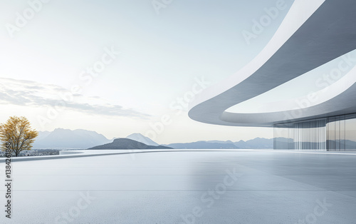 Minimalist modern architecture and spatial structure