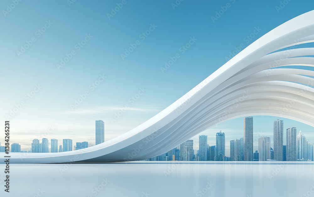Fototapeta premium Minimalist modern architecture and spatial structure